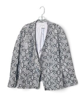 Jessica London Leather Jacket Plus Size 20 Fall Python Snakeskin Print Blazer